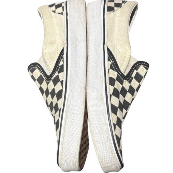 VANS Classic Slip-On Wide Checkerboard Shoe White/Black Size 9 - Picture 5 of 9